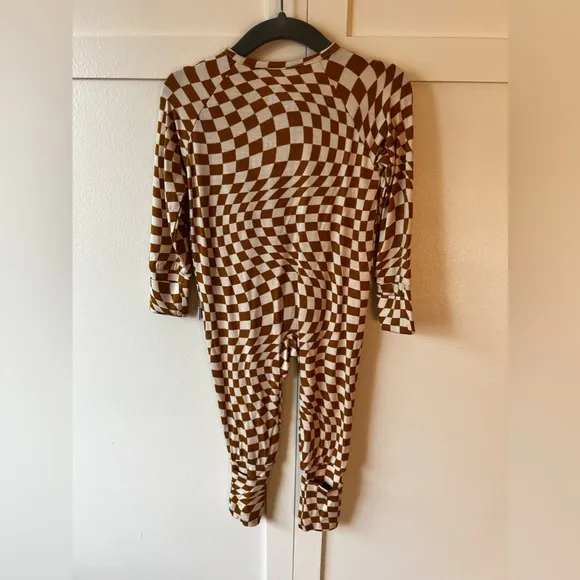 Brixton Phoenix NWT Baby Wavy Checkered Bamboo Zipper Romper Size 6-12 Months‎