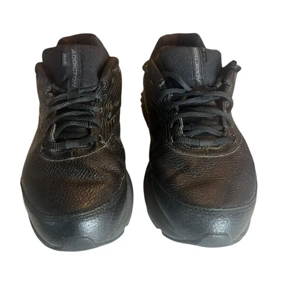 Brooks Addiction Walker 2 Black Leather Walking Sneaker Shoes Women Size 10 W