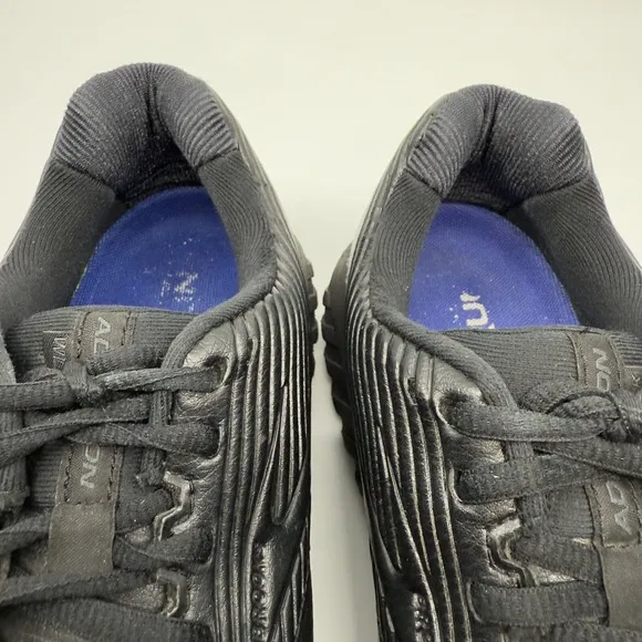 Brooks Addiction Walker 2 Mens 8 D Black Leather Walking Shoes Lace Up Sneakers