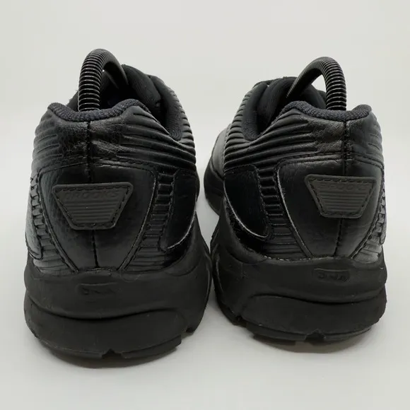 Brooks Addiction Walker 2 Mens 8 D Black Leather Walking Shoes Lace Up Sneakers