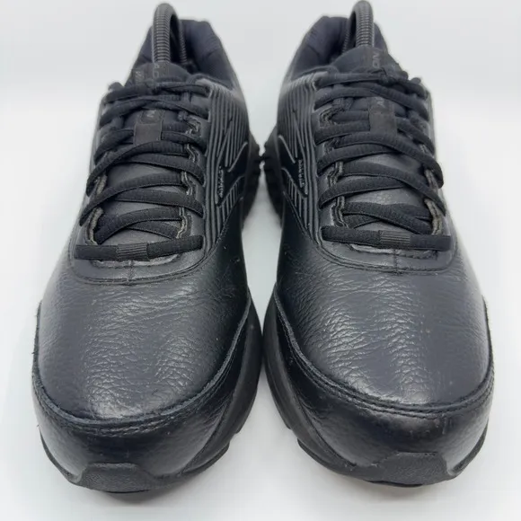 Brooks Addiction Walker 2 Mens 8 D Black Leather Walking Shoes Lace Up Sneakers