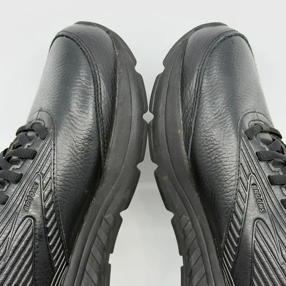 Brooks Addiction Walker 2 Mens 8 D Black Leather Walking Shoes Lace Up Sneakers