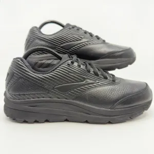Brooks Addiction Walker 2 Mens 8 D Black Leather Walking Shoes Lace Up Sneakers
