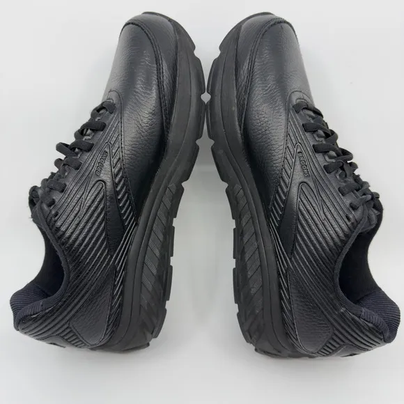 Brooks Addiction Walker 2 Mens 8 D Black Leather Walking Shoes Lace Up Sneakers