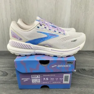 Brooks Adrenaline GTS 23 Size 7.5 Womens Beige Ivory Purple Blue Running Shoes