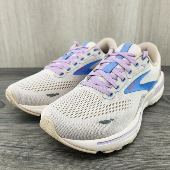 Brooks Adrenaline GTS 23 Size 7.5 Womens Beige Ivory Purple Blue Running Shoes