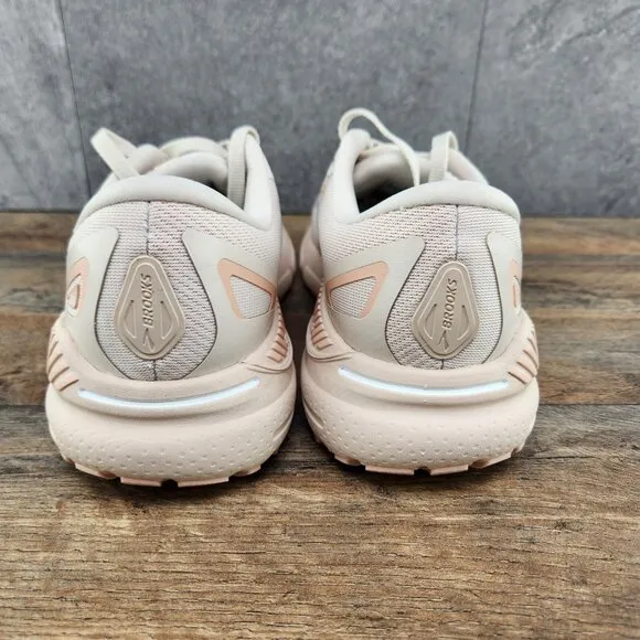 Brooks Adrenaline GTS 23 Size 9.5 Womens Crystal Grey White Beige Running Shoes
