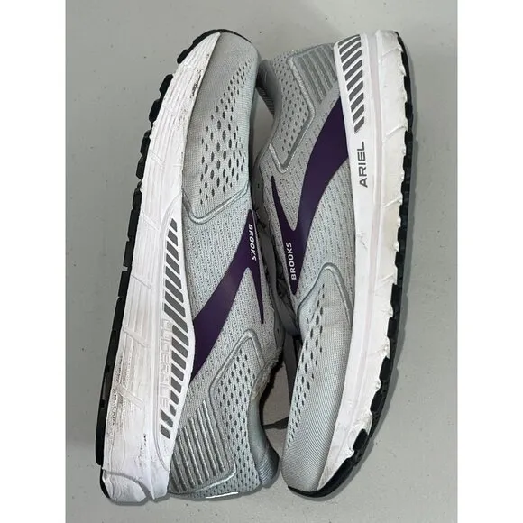 Brooks Ariel Womens Stability Running Shoes Gray &amp; Purple Size  11