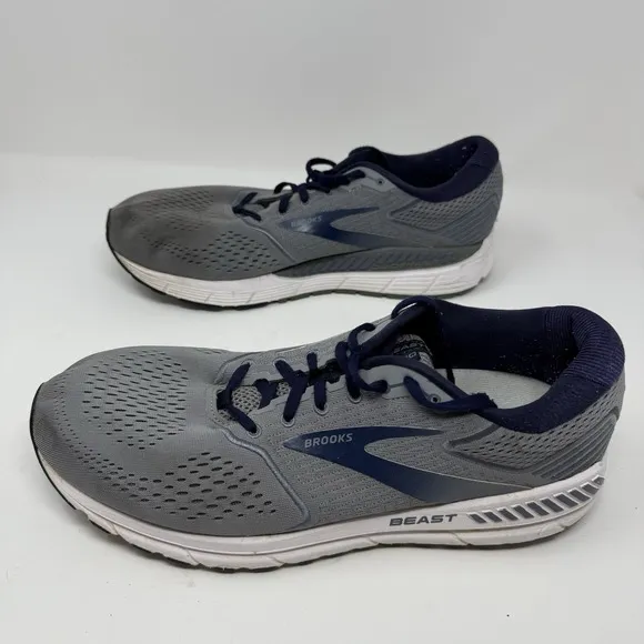 Brooks Beast 20 Shoes Mens 14 D Grey Blue Walking Running Sneakers 1103272E491