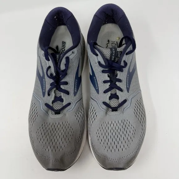 Brooks Beast 20 Shoes Mens 14 D Grey Blue Walking Running Sneakers 1103272E491