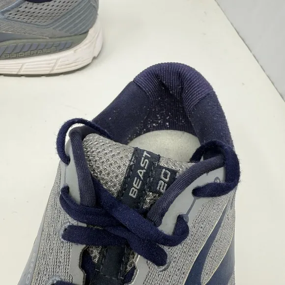Brooks Beast 20 Shoes Mens 14 D Grey Blue Walking Running Sneakers 1103272E491
