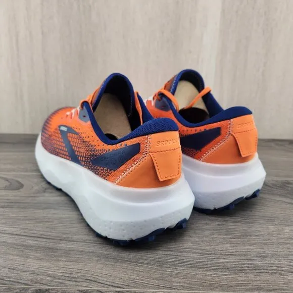 Brooks Caldera 6 Size 13 Mens Firecracker Orange Navy Blue Running Casual Shoes