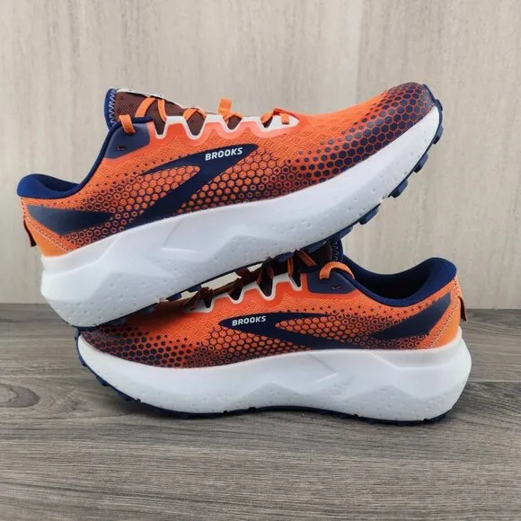 Brooks Caldera 6 Size 13 Mens Firecracker Orange Navy Blue Running Casual Shoes