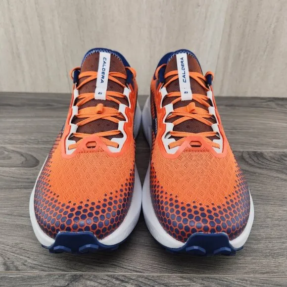 Brooks Caldera 6 Size 13 Mens Firecracker Orange Navy Blue Running Casual Shoes