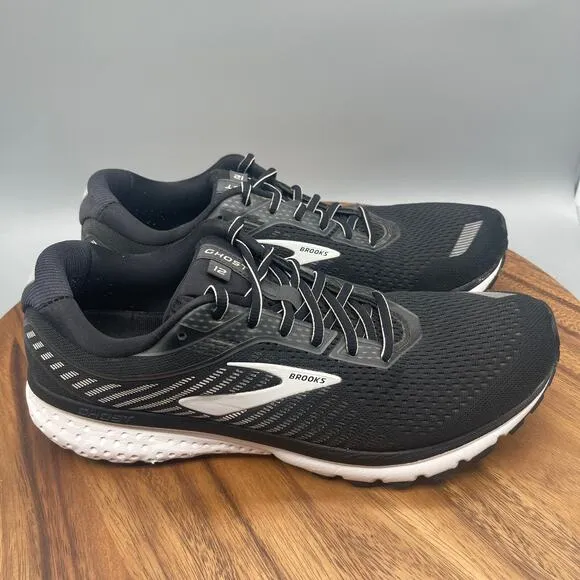 Brooks Ghost 12 Shoes Mens Size 11.5 D Black Running Trainer Jogging Gym Comfort