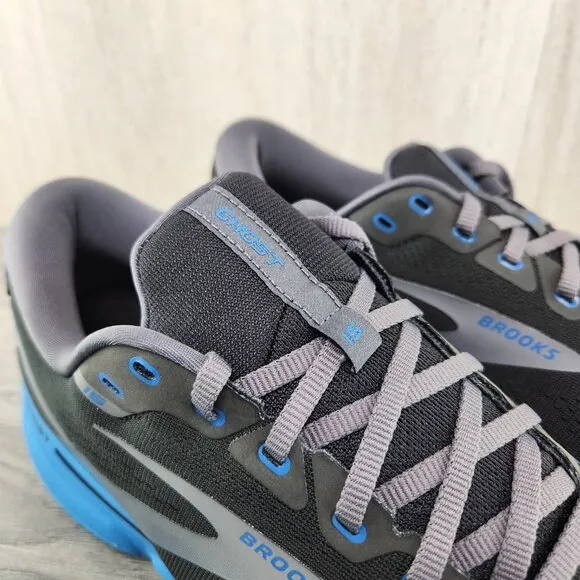 Brooks Ghost 15 Size 14 Mens Black Blackened Pearl Blue Athletic Running Shoes