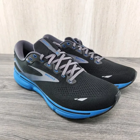 Brooks Ghost 15 Size 14 Mens Black Blackened Pearl Blue Athletic Running Shoes