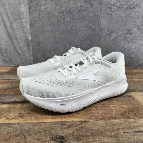 Brooks Ghost Max Size 11.5 Mens White Oyster Metallic Silver Running Shoes