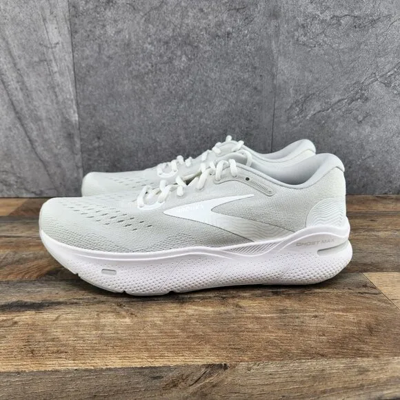 Brooks Ghost Max Size 11.5 Mens White Oyster Metallic Silver Running Shoes