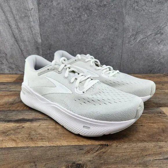 Brooks Ghost Max Size 11.5 Mens White Oyster Metallic Silver Running Shoes