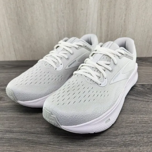Brooks Ghost Max Size 8.5 Mens White Oyster Metallic Silver Running Shoes