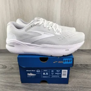 Brooks Ghost Max Size 8.5 Mens White Oyster Metallic Silver Running Shoes