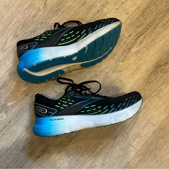 Brooks Glycerin 20 Men's Black and Blue Running Shoes 9.5