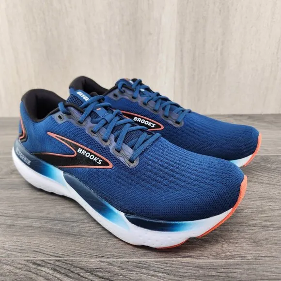 Brooks Glycerin 21 Size 8 Mens Blue Opal Black Nasturtium White Running Shoes