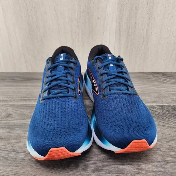 Brooks Glycerin 21 Size 8 Mens Blue Opal Black Nasturtium White Running Shoes