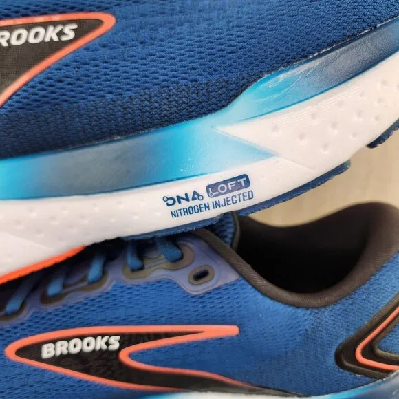 Brooks Glycerin 21 Size 8 Mens Blue Opal Black Nasturtium White Running Shoes