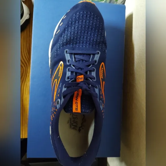 Brooks Glycerin GTS 20 Athletic Running Shoe Men's Blue and Orange