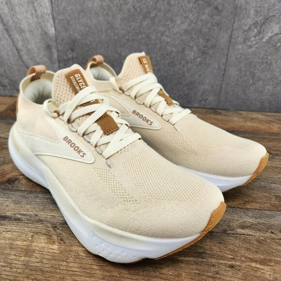Brooks Glycerin StealthFit 21 Sz 9 Womens Marshmallow Cream Beige Running Shoes
