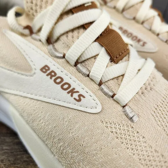 Brooks Glycerin StealthFit 21 Sz 9 Womens Marshmallow Cream Beige Running Shoes