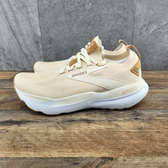 Brooks Glycerin StealthFit 21 Sz 9 Womens Marshmallow Cream Beige Running Shoes