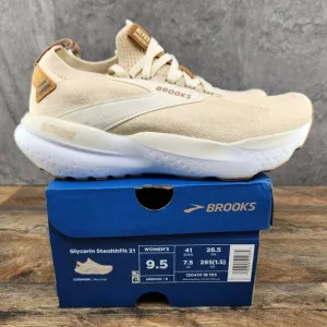 Brooks Glycerin StealthFit 21 Sz 9.5 Womens Marshmallow Cream Running Shoes