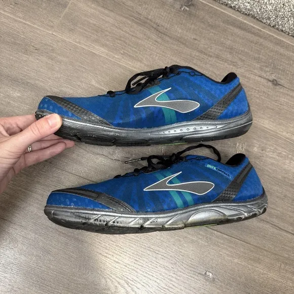Brooks PureConnect Mens 10.5 D Blue Road Running Shoes Barefoot Training Comfort