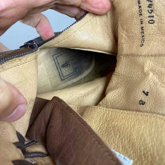 Brown Frye Lace Up / Zip Up Boots - Size 7B