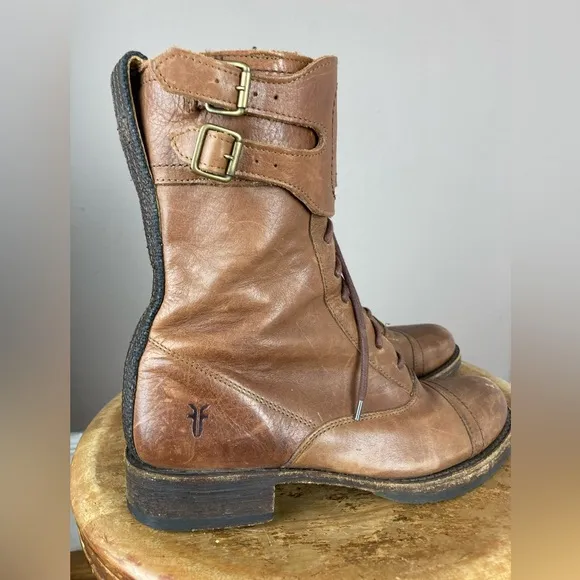 Brown Frye Lace Up / Zip Up Boots - Size 7B