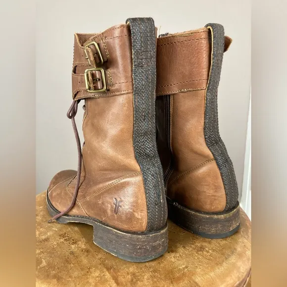 Brown Frye Lace Up / Zip Up Boots - Size 7B