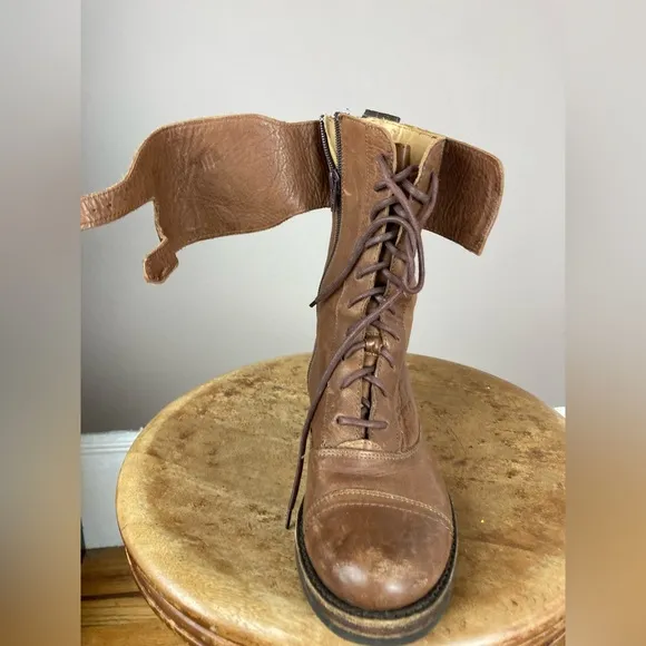 Brown Frye Lace Up / Zip Up Boots - Size 7B