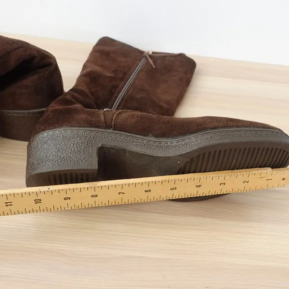 Brown Sherpa Wool Fleece Shearling Fur Shoes Women 8 Winter Boots Suede LUCERNE