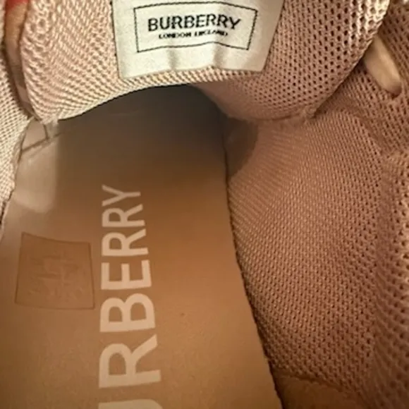 Burberry Tan and Black Sneakers with Signature Style