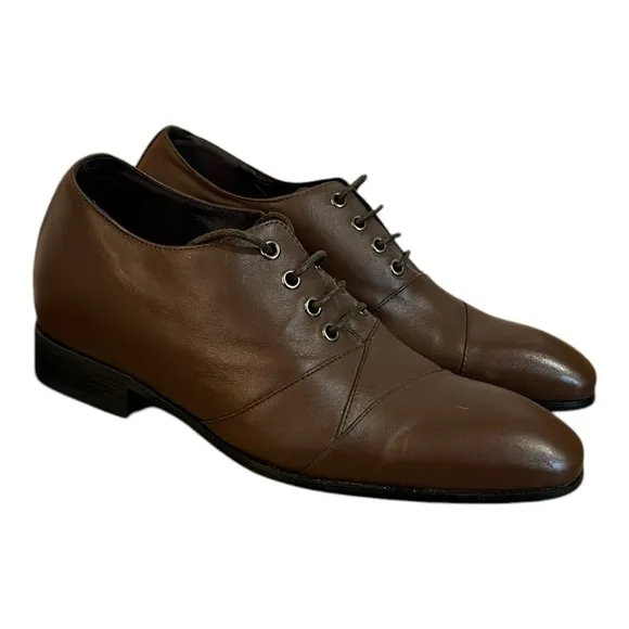 Calden Men's Brown Leather Shoes Oxford Lace Size 8 New Dress