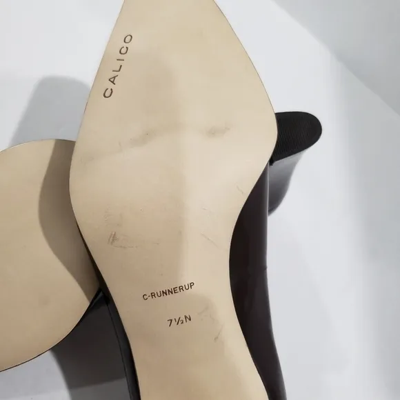 Calico Vintage Square Toe Leather Heeled Pumps  Size 7.5 N