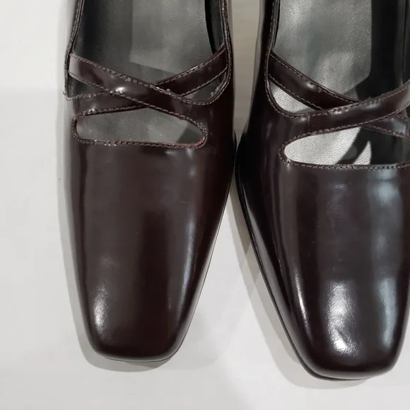 Calico Vintage Square Toe Leather Heeled Pumps  Size 7.5 N