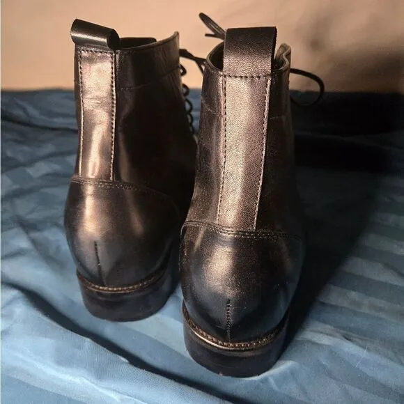 Calto Mens Black Boots size 8 elevator shoes invisible height increaser shoes