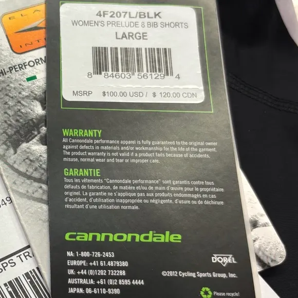 Cannondale Prelude 8 Bib Cycling Shorts 4F207