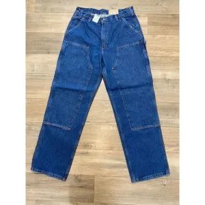 Carhartt B73 DST Mens 36X34 Double Knee Loose Fit Carpenter Blue Denim Jeans