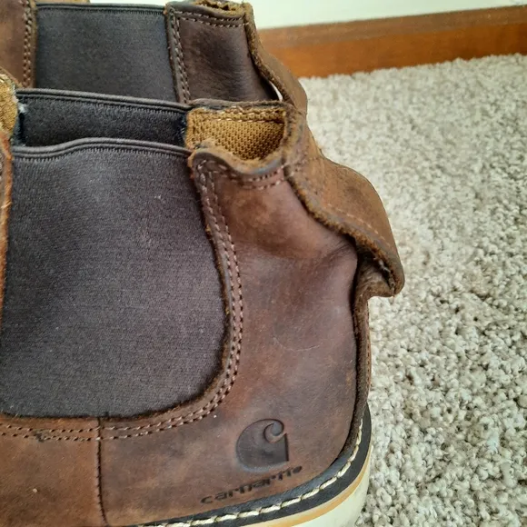 Carhartt Chelsea Steel Toe Wedge Dark Brown Leather Boots FW5233 Size 8.5