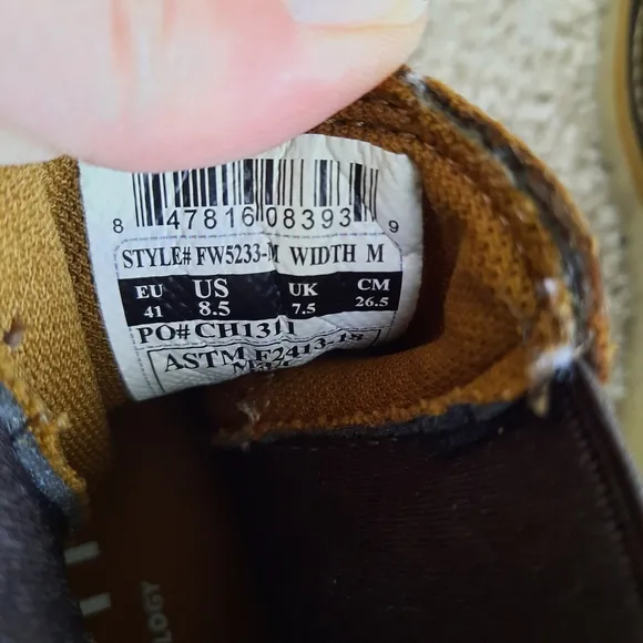 Carhartt Chelsea Steel Toe Wedge Dark Brown Leather Boots FW5233 Size 8.5